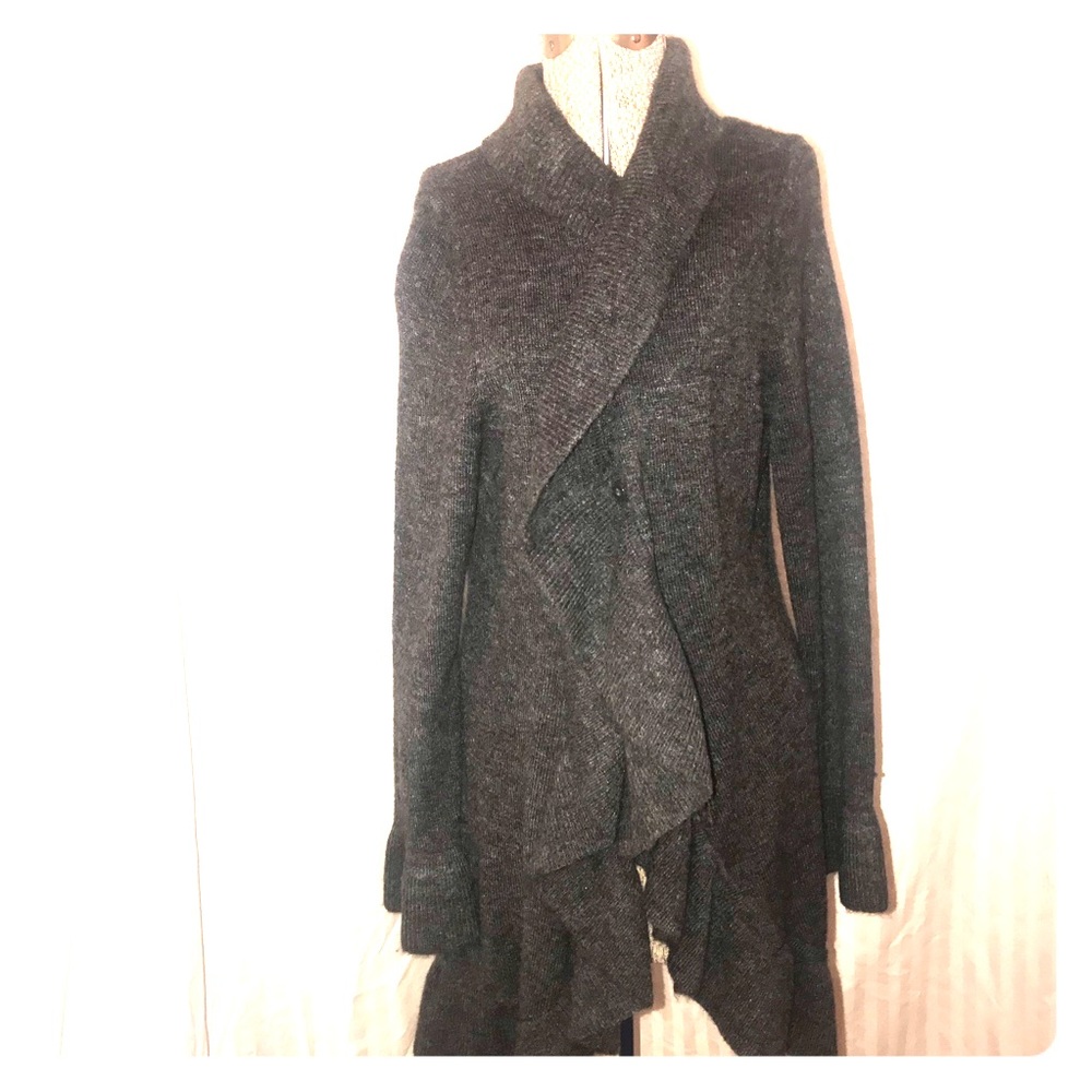 Style & co ruffle sweater wrap gray XL NWT